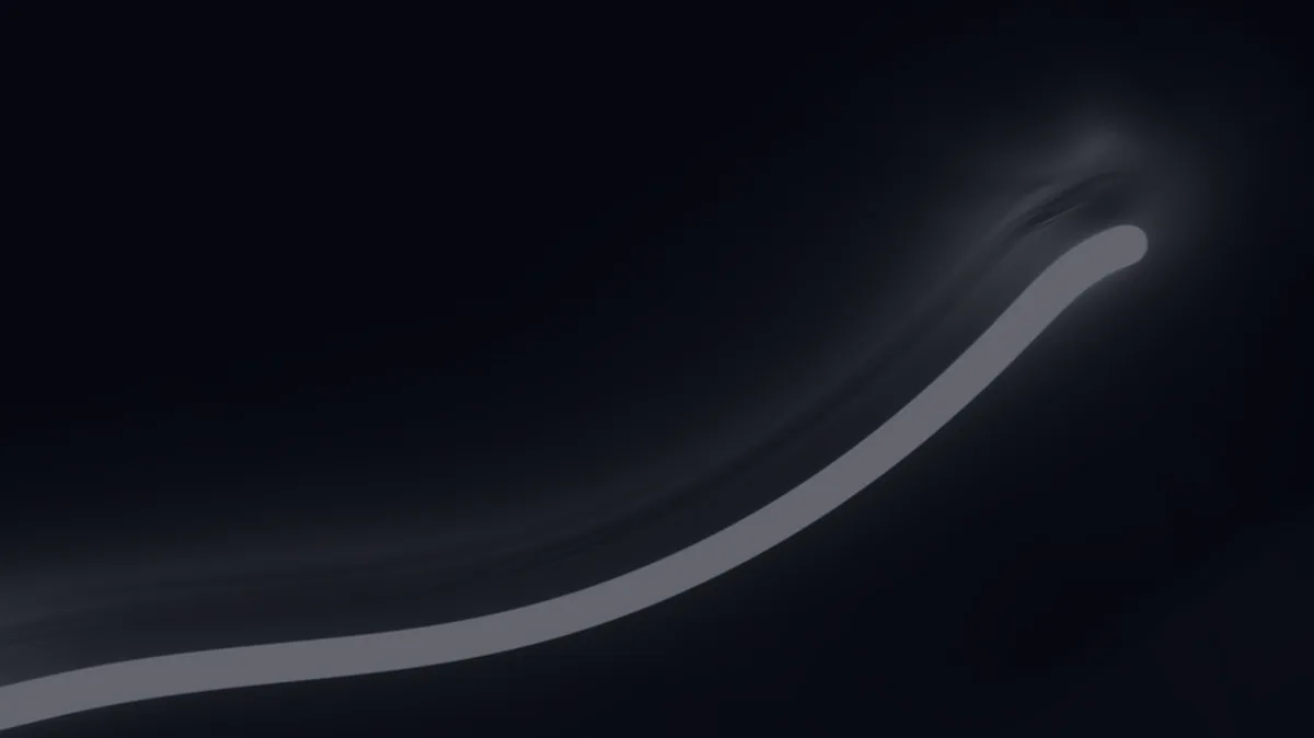 A glowing curved line on a dark background, representing credit utilization ratio.