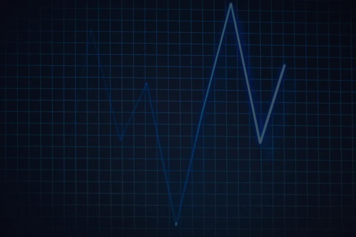 A single bold rising line on a dark grid, representing steady dollar-cost-averaging over time.