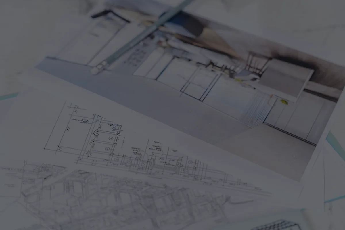 A house blueprint in dark blue tones, representing home equity loans versus a HELOC.