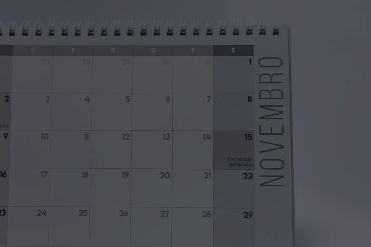 A dark wall calendar, representing quarterly estimated tax deadlines.